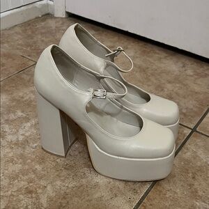 SHEIN Off-White Platform Mary Jane Shoes
